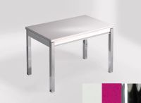 Logo Table mensa ext 110x70 - plateau blanco zeus - pieds chrome - ceinture en bois laque magenta energy 2321_blanco-zeus_chrome_bl-m
