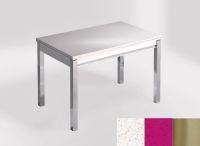 Logo Table mensa 110x70 extension mlamin - plateau blanco maple - pieds inox - ceinture en bois laque m 2332_blanco-maple_inox_bl-m