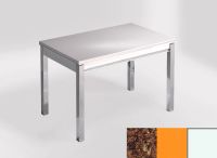Logo Table mensa ext 100x60 - plateau mahogany - pieds blanc - ceinture en bois laque orange cool 2320_mahogany_blanc_bl-orange-cool