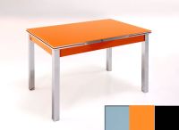 Logo Table mensa ext 135x80 - plateau gris - pieds noir - ceinture en bois laque orange 2045_gris_noir_bl-orange