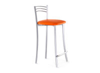 Logo Tabouret kalmie 63 - assise en skaitech orange - pieds blanc 2655_sk-orange_blanc