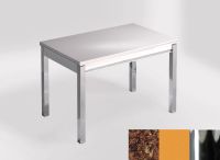 Logo Table mensa 110x70 extension mlamin - plateau mahogany - pieds chrome - ceinture en bois laque jau 2332_mahogany_chrome_bl-jau