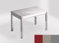 Logo Table mensa 100x60 extension melamin - plateau rojo eros - pieds argent - ceinture en bois laque in 2331_rojo-eros_argent_bl-in
