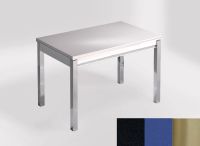 Logo Table mensa ext 100x60 - plateau negro anubis - pieds inox - ceinture en bois laque bleu enjoy 2320_negro-anubis_inox_bl-bleu-en