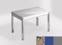 Logo Table mensa 100x60 extension melamin - plateau azul ugarit - pieds argent - ceinture en bois laque  2331_azul-ugarit_argent_bl-
