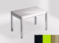 Logo Table mensa 110x70 extension mlamin - plateau stellar negro - pieds inox - ceinture en bois laque  2332_stellar-negro_inox_bl-