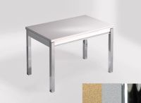 Logo Table mensa 110x70 extension mlamin - plateau amarillo arena - pieds chrome - ceinture en bois laq 2332_amarillo-arena_chrome_