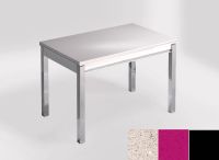Logo Table mensa ext 110x70 - plateau stellar blanco - pieds noir - ceinture en bois laque magenta energy 2321_stellar-blanco_noir_bl