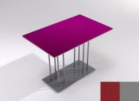 Logo Table phnix 110x70 - plateau rojo eros - pieds argent 2735_rojo-eros_argent