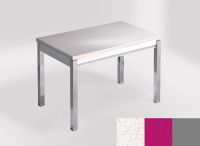 Logo Table mensa 100x60 extension melamin - plateau blanco maple - pieds argent - ceinture en bois laque 2331_blanco-maple_argent_bl