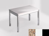 Logo Table mensa 100x60 extension melamin - plateau kona beige - pieds noir - ceinture en bois laque bla 2331_kona-beige_noir_bl-bla