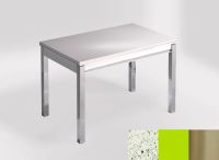 Logo Table mensa ext 110x70 - plateau blanco dali - pieds inox - ceinture en bois laque vert 2321_blanco-dali_inox_bl-vert