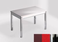 Logo Table mensa ext 110x70 - plateau satori - pieds chrome - ceinture en bois laque rouge 2321_satori_chrome_bl-rouge