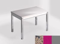 Logo Table mensa ext 110x70 - plateau azul ugarit - pieds argent - ceinture en bois laque magenta energy 2321_azul-ugarit_argent_bl-m