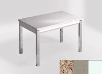 Logo Table mensa 110x70 extension mlamin - plateau kona beige - pieds blanc - ceinture en bois laque in 2332_kona-beige_blanc_bl-in