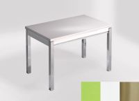 Logo Table mensa ext 110x70 - plateau verde fun - pieds inox - ceinture en bois laque blanc 2321_verde-fun_inox_bl-blanc