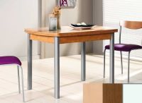 Logo Table hercule 110x70 - plateau hetre - pieds blanc - ceinture en bois laque noyer 1990_hetre_blanc_bl-noyer