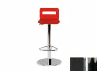 Logo Tabouret edelweiss - assise en laque noir - pieds chrome 1904_la-noir_chrome