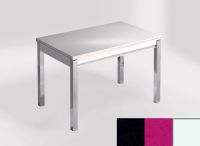 Logo Table mensa ext 100x60 - plateau tao - pieds blanc - ceinture en bois laque magenta energy 2320_tao_blanc_bl-magenta-energy