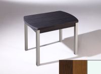 Logo Table hercule ext. 130x80 - plateau wengue - pieds blanc - ceinture en polymere noyer 2904_wengue_blanc_pl-noyer