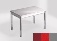 Logo Table mensa 110x70 extension mlamin - plateau koan - pieds argent - ceinture en bois laque rouge 2332_koan_argent_bl-rouge