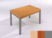 Logo Table mensa ext 100x60 - plateau hetre - pieds argent - ceinture en polymere cerisier 2033_hetre_argent_pl-cerisier