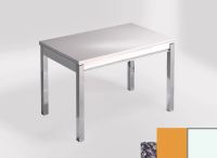 Logo Table mensa ext 110x70 - plateau blue safita - pieds blanc - ceinture en bois laque jaune dream 2321_blue-safita_blanc_bl-jaune-