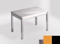 Logo Table mensa 110x70 extension mlamin - plateau blue safita - pieds noir - ceinture en bois laque ja 2332_blue-safita_noir_bl-ja
