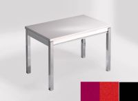 Logo Table mensa ext 100x60 - plateau magenta energy - pieds noir - ceinture en bois laque rouge 2320_magenta-energy_noir_bl-rouge