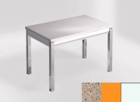Logo Table mensa ext 110x70 - plateau perla diana - pieds blanc - ceinture en bois laque orange cool 2321_perla-diana_blanc_bl-orange