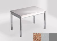 Logo Table mensa 110x70 extension mlamin - plateau amarillo palmira - pieds argent - ceinture en bois l 2332_amarillo-palmira_argen
