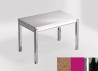 Logo Table mensa ext 100x60 - plateau coral troya - pieds chrome - ceinture en bois laque magenta energy 2320_coral-troya_chrome_bl-m