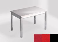 Logo Table mensa ext 110x70 - plateau stellar eros - pieds noir - ceinture en bois laque rouge 2321_stellar-eros_noir_bl-rouge