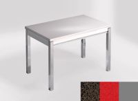 Logo Table mensa 100x60 extension melamin - plateau marron jupiter - pieds argent - ceinture en bois laq 2331_marron-jupiter_argent_