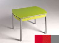 Logo Table hercule 130x80 - plateau rouge - pieds argent - ceinture en bois laque rouge 2000_rouge_argent_bl-rouge