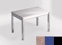 Logo Table mensa 100x60 extension melamin� - plateau stellar rojo - pieds noir - ceinture en bois laque b 2331_stellar-rojo_noir_bl-b