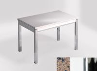 Logo Table mensa 100x60 extension melamin - plateau azul ugarit - pieds chrome - ceinture en bois laque  2331_azul-ugarit_chrome_bl-