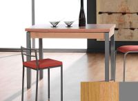 Logo Table mensa ext 120x80 - plateau chene - pieds argent - ceinture en bois laque chene 3461_chene_argent_bl-chene