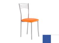 Logo Chaise camlia - assise en vinyltech bleu de france - pieds blanc 1918_vt-bleu-de-france_blanc
