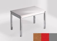Logo Table mensa 100x60 extension melamin - plateau sonora gold - pieds argent - ceinture en bois laque  2331_sonora-gold_argent_bl-