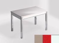 Logo Table mensa 100x60 extension melamin - plateau unsui - pieds blanc - ceinture en bois laque rouge 2331_unsui_blanc_bl-rouge