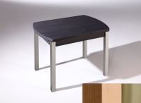 Logo Table hercule ext 115x75 - plateau noyer - pieds inox - ceinture en polymere hetre 2903_noyer_inox_pl-hetre