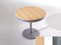 Logo Table centaure 90 - plateau chene - pieds argent - ceinture en metalique blanc 2333_chene_argent_mt-blanc