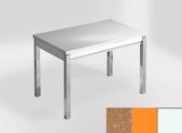 Logo Table mensa 100x60 extension melamin� - plateau beige olimpo - pieds blanc - ceinture en bois laque  2331_beige-olimpo_blanc_bl-