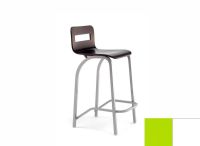 Logo Tabouret tulipe 63 - assise en laque vert - pieds blanc 2656_la-vert_blanc