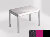 Logo Table mensa 110x70 extension m�lamin� - plateau ebony  pearl - pieds noir - ceinture en bois laque m 2332_ebony--pearl_noir_bl-m