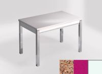 Logo Table mensa ext 100x60 - plateau amarillo palmira - pieds blanc - ceinture en bois laque magenta ene 2320_amarillo-palmira_blanc