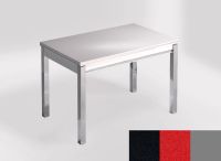 Logo Table mensa 100x60 extension melamin� - plateau negro anubis - pieds argent - ceinture en bois laque 2331_negro-anubis_argent_bl