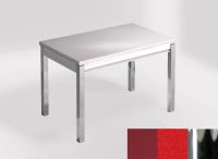 Logo Table mensa ext 110x70 - plateau koan - pieds chrome - ceinture en bois laque rouge 2321_koan_chrome_bl-rouge