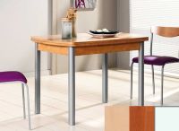 Logo Table hercule 130x80 - plateau hetre - pieds blanc - ceinture en bois laque cerisier 1999_hetre_blanc_bl-cerisier